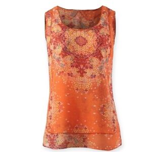 Cabi  Merrow Edge Orange Blouse